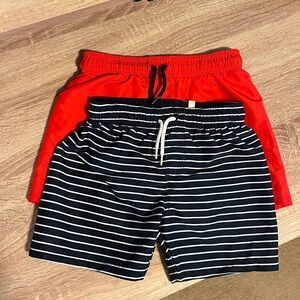 H&M Kids Swim Shorts 2-Pack - Red & Navy Stripe